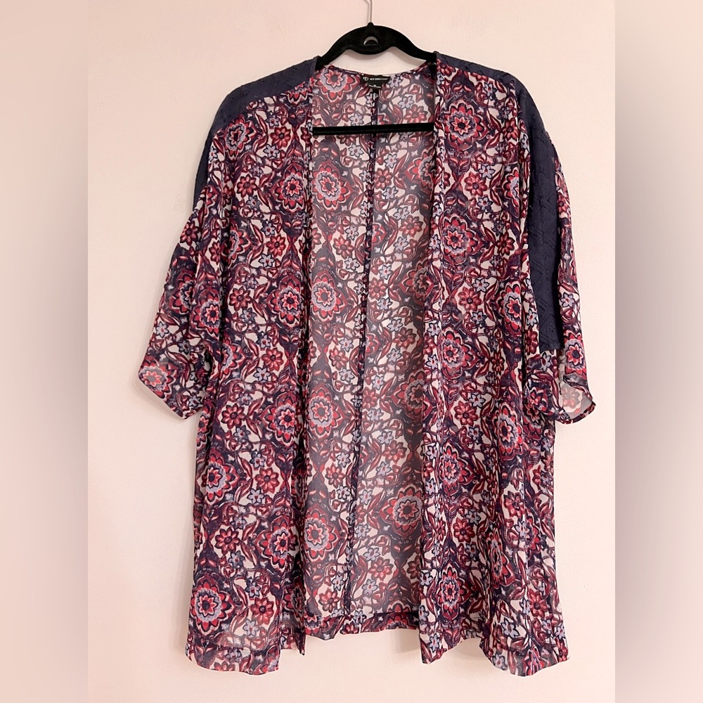 Floral Sheer Kimono Cardigan. Pit to pit=